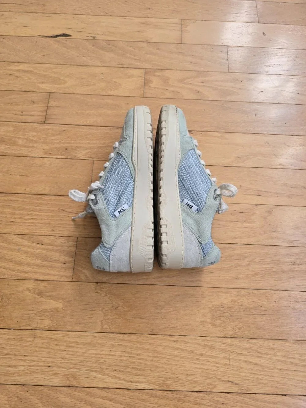 P448 | MASON icy blue leather boho sporty sneakers | WMS 10.5